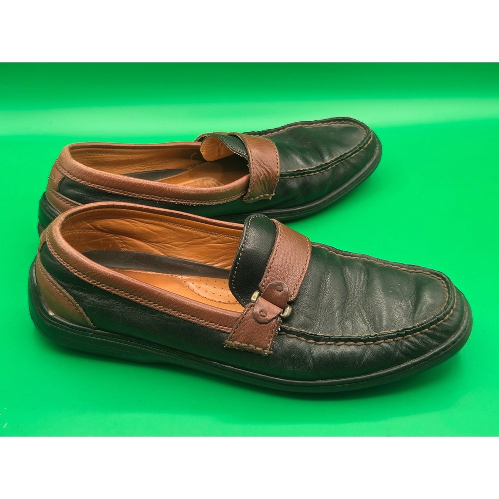 Tommy Bahama Mens TB-326 Leather Loafers Black Espresso Brown Size 10M